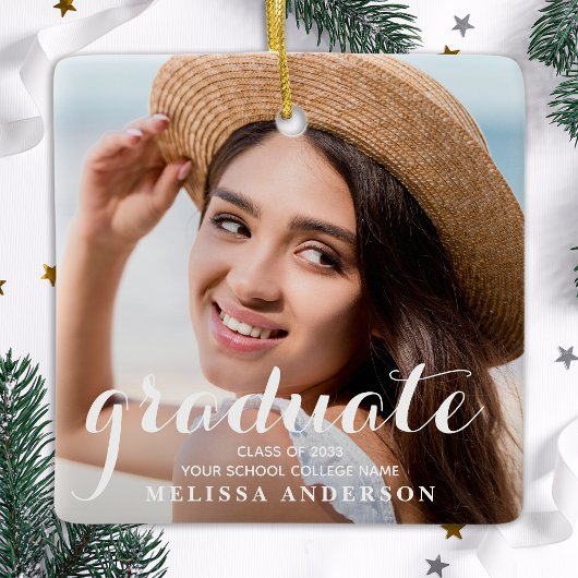 卒業モダンシンプルカスタム2写真卒業 セラミックオーナメント