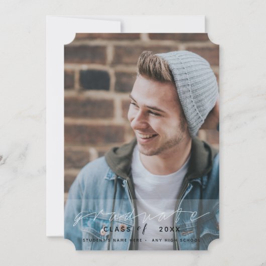 卒業モダンシンプルデザイン 招待状 (正面)