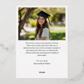 卒業モダンシンプル写真エレガント卒業 箔招待状 (裏面)