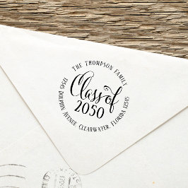 卒業モダンシンプル差出人住所級 セルフインキングスタンプ