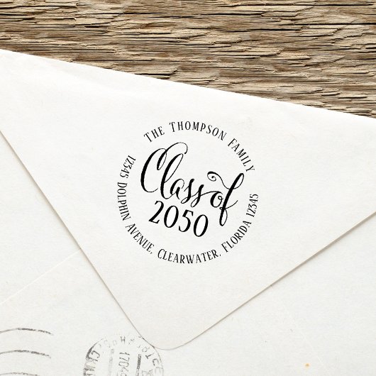 卒業モダンシンプル差出人住所級 セルフインキングスタンプ