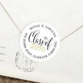 卒業モダンスエレガントクリプト金ゴールド ラウンドシール