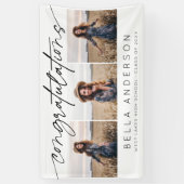 卒業モダンスクリプトおめでとう3写真 横断幕 (縦)