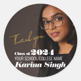 卒業モダンスタイリッシュパーティーのメッセージ ラウンドシール