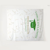 卒業モダンストリーマフェイクーグリーン背景 タペストリー (正面(横))