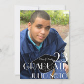 卒業モダンタイポグラフィのスクリプトの写真 招待状 (正面)