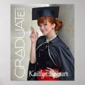 卒業モダンタイポグラフィの写真名 ポスター (正面)