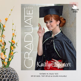 卒業モダンタイポグラフィの写真名 ポスター