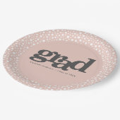 卒業モダンタイポグラフィオン赤面ピンク ペーパープレート (アングル)