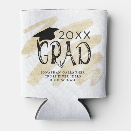 卒業モダンタイポグラフィグラードカスタムカラー 缶クーラー (正面)