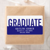 卒業モダンタイポグラフィネイビーブルーとホワイト ラベル (インサイチュ)