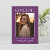 卒業モダンタイポグラフィ写真卒業招待状 招待状 (スタンド正面)