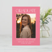 卒業モダンタイポグラフィ写真卒業招待状 招待状 (スタンド正面)