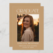 卒業モダンタイポグラフィ写真卒業招待状 招待状 (正面/裏面)