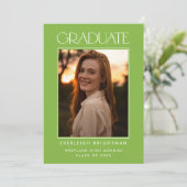 卒業モダンタイポグラフィ写真卒業招待状 招待状 (スタンド正面)