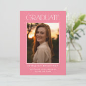 卒業モダンタイポグラフィ写真卒業招待状 招待状 (スタンド正面)