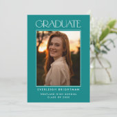 卒業モダンタイポグラフィ写真卒業招待状 招待状 (スタンド正面)