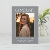 卒業モダンタイポグラフィ写真卒業招待状 招待状 (スタンド正面)