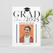 卒業モダンタイポグラフィ写真卒業 案内状 (スタンド正面)