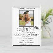 卒業モダンタイポグラフィ大学院写真パーティー 招待状 (スタンド正面)