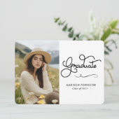 卒業モダンタイポグラフィ書 招待状 (スタンド正面)