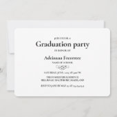 卒業モダンタイポグラフィ書 招待状 (裏面)