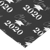 卒業モダンタイポグラフィ白黒 ショートテーブルランナー (コーナー)