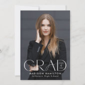 卒業モダンタイポグラフィ2写真卒業 案内状 (正面)