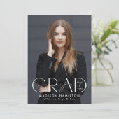 卒業モダンタイポグラフィ2写真卒業 案内状 (スタンド正面)