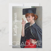 卒業モダンタイポグラフィ2写真卒業 案内状 (正面)