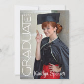 卒業モダンタイポグラフィ2写真卒業 案内状 (正面)