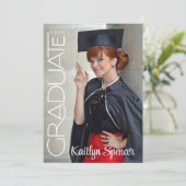 卒業モダンタイポグラフィ2写真卒業 案内状 (スタンド正面)