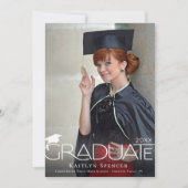 卒業モダンタイポグラフィ2写真卒業 案内状 (正面)