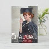 卒業モダンタイポグラフィ2写真卒業 案内状 (スタンド正面)