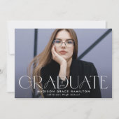 卒業モダンタイポグラフィ2写真卒業 案内状 (正面)