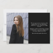 卒業モダンタイポグラフィ2写真卒業 案内状 (裏面)