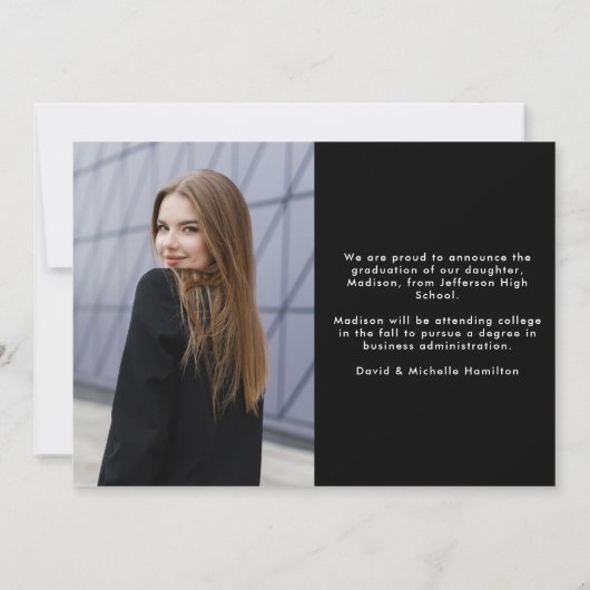 卒業モダンタイポグラフィ2写真卒業 案内状 (裏面)