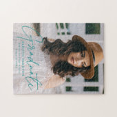 卒業モダンティール（緑がかった色）台本写真卒業 ジグソーパズル (横)