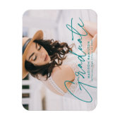 卒業モダンティール（緑がかった色）台本写真卒業 マグネット (縦)