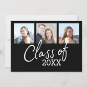 卒業モダントレンディーカスタムブラックグラード 招待状 (裏面)