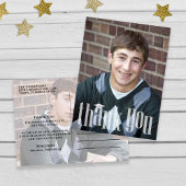 卒業モダントレンディーシンプルありがとう ポストカード