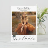 卒業モダントレンディー写真卒業キャップ 招待状 (スタンド正面)