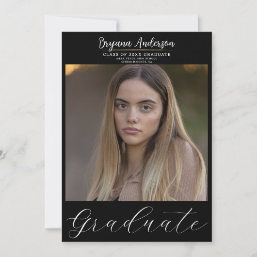 卒業モダントレンディー写真卒業 招待状 (正面)