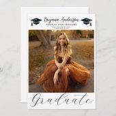 卒業モダントレンディー写真卒業 招待状 (正面/裏面)