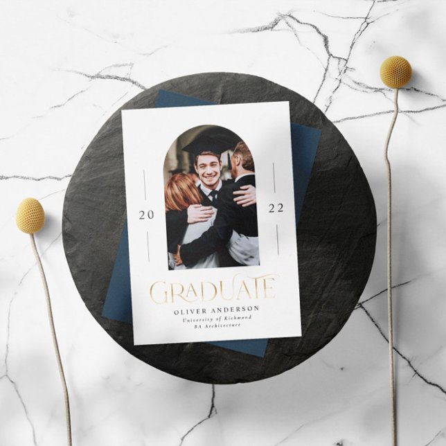 卒業モダンネイビエレガントーブルー1フォトアーチ (クリエイターアップロード済み)