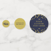 卒業モダンネイビーブルー金ゴールド紙吹雪 コンフェッティ (裏面)