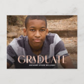 卒業モダンバラ金ゴールドオーバーレイ写真卒業 ポストカード (正面)