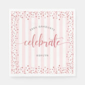 卒業モダンバラ金ゴールドグリッタースクリプト紙 スタンダードランチョンナプキン (正面)