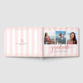 卒業モダンバラ金ゴールドスクリプト写真コラージュ ゲストブック (全面)