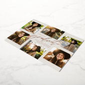 卒業モダンバラ金ゴールド写真コラージュ 箔招待状 (回転した状態)